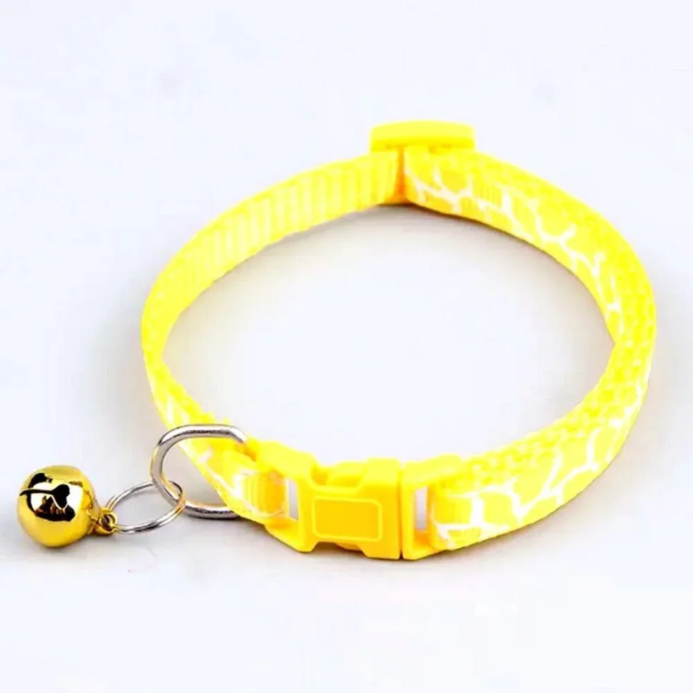 Belen Kutest Yellow Giraffe Pattern Cat Collar with Bell and Toys Gift Package